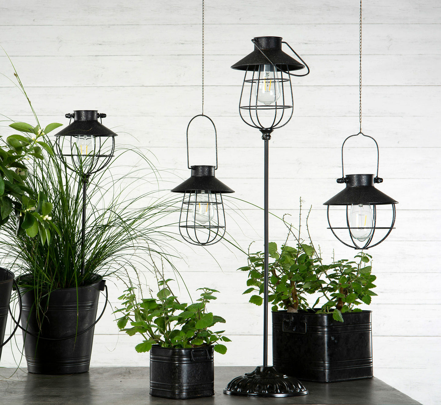 Lampa/Solcell Häng Svart