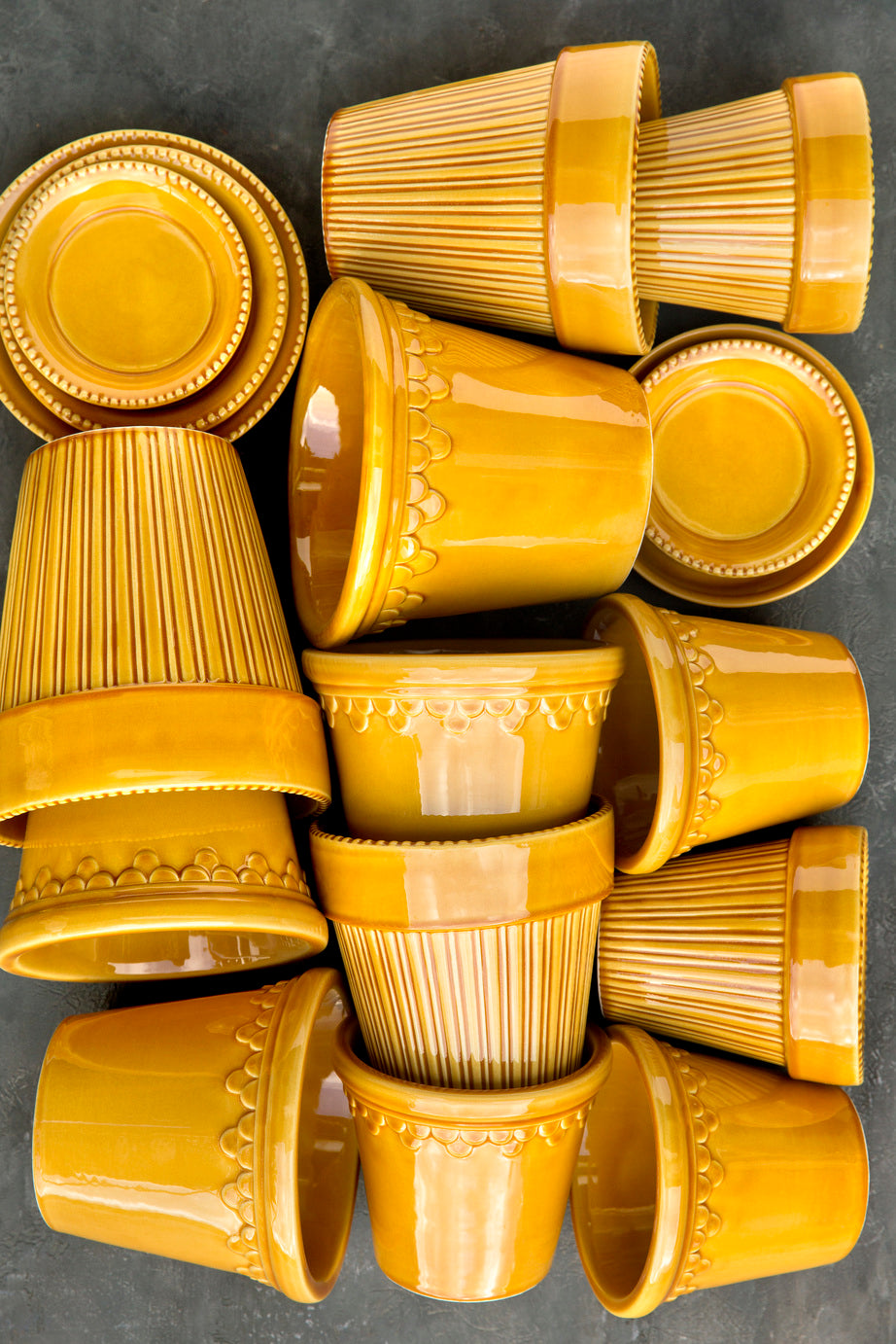 Simona glaserad amber yellow