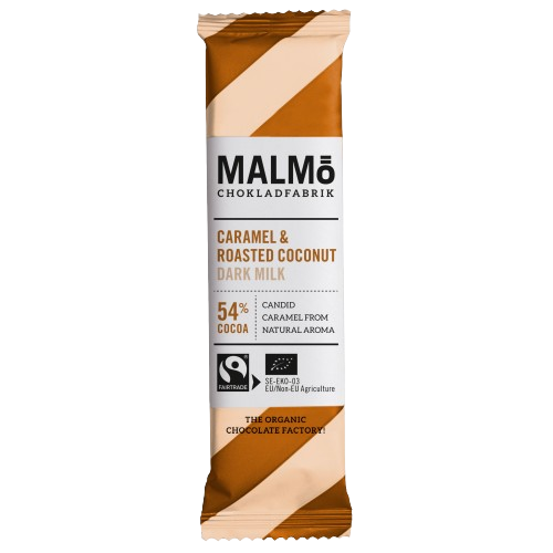 Malmö Chokladfabrik CARAMEL & ROASTED COCONUT 54% CHOKLADKAKA