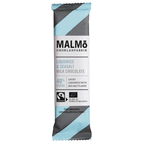 Malmö Chokladfabrik LIQUORICE & SEASALT 40% CHOKLADKAKA