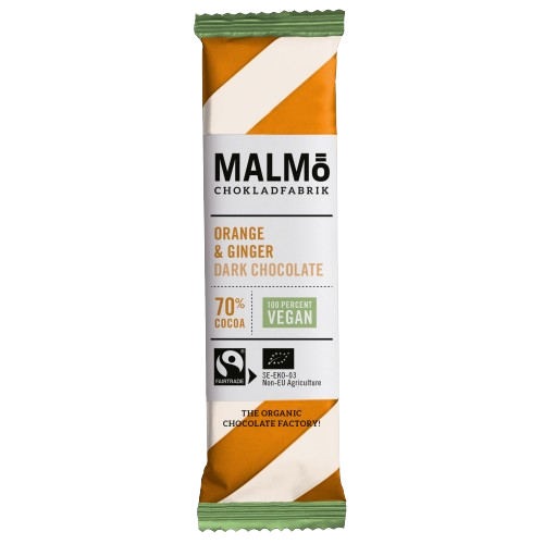 Malmö Chokladfabrik ORANGE & GINGER 70% CHOKLADKAKA