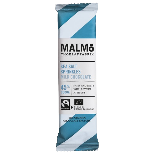 Malmö Chokladfabrik MILK CHOCOLATE & SEA SALT SPRINKLES 45% CHOKLADKAKA